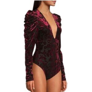 Free People velvet burnout bodysuit size XS NWT